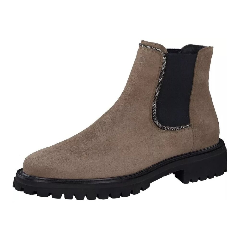 $550 Paul Green CHELSEA PLATFORM CHUNKY SUEDE BOOTIE LUG TAN BROWN 10 (TF28)